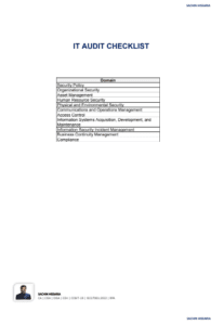 IT AUDIT CHECKLIST - MoS