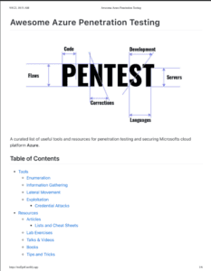Awesome Azure Penetration Testing - MoS