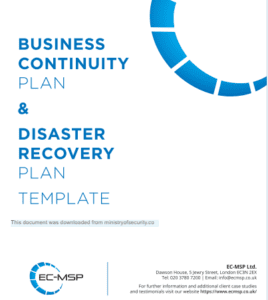 BCP DRP Template Ministry of Security BCP DRP Template Ministry of Security