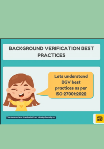 ISO 27001 Background Verification Best practices